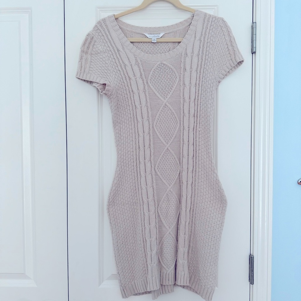 Charming Charlie Tan Knit Sweater Dress
